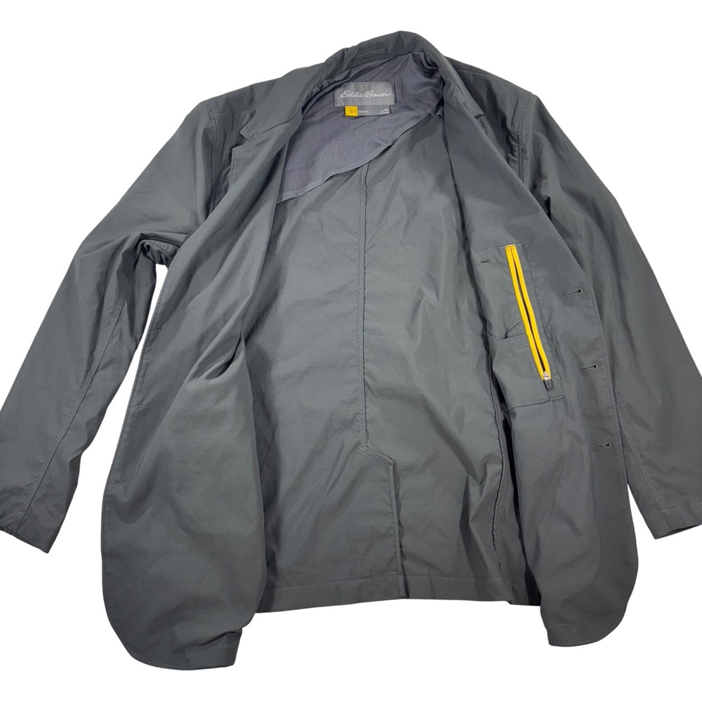 Eddie Bauer Travex Blazer Mens 44 Gray Sport Coat Jacket 3 Button Travel - Picture 5 of 10